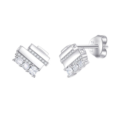 S925 sterling silver heart-shaped jewelry three-piece set for women: ring, stud earrings, necklace, heart set jewelry