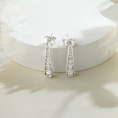 S925 Pure silver tassel stud earrings necklace earring jewelry set niche jewelry three-piece ring set