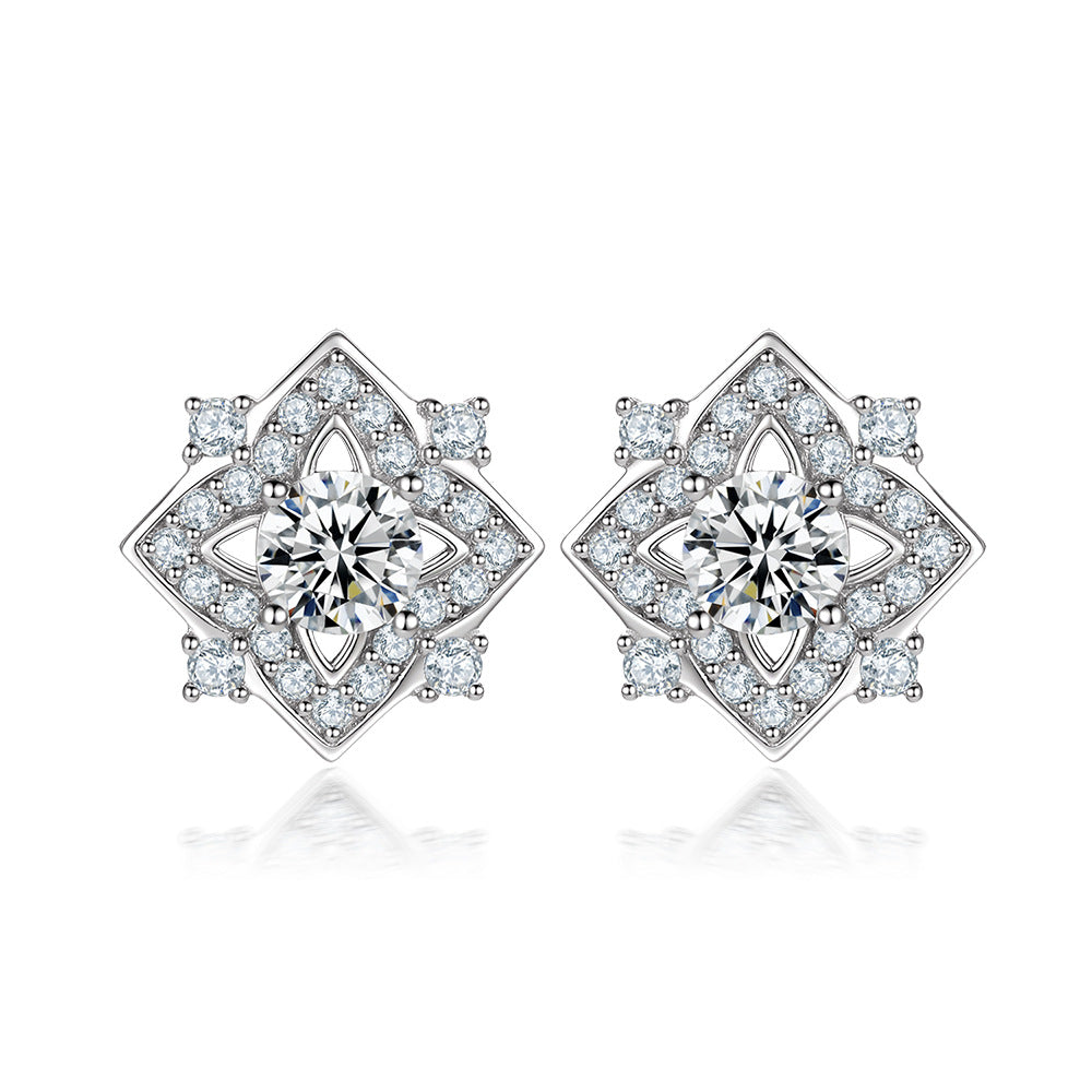 S925 sterling silver jewelry set, vintage ring, eight-pointed star earrings, niche zircon necklace, three-piece jewelry set