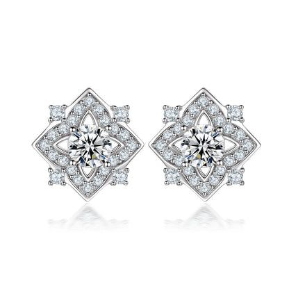S925 sterling silver jewelry set, vintage ring, eight-pointed star earrings, niche zircon necklace, three-piece jewelry set