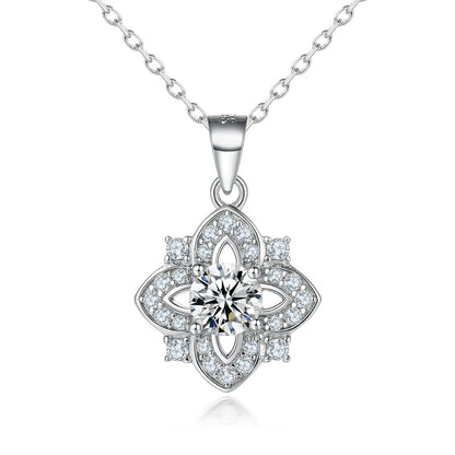 S925 sterling silver jewelry set, vintage ring, eight-pointed star earrings, niche zircon necklace, three-piece jewelry set